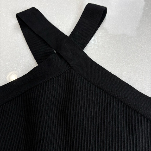 REVOLVE House of Harlow 1960 Ribbed Body-con Black Dress Halter - Picture 7 of 8